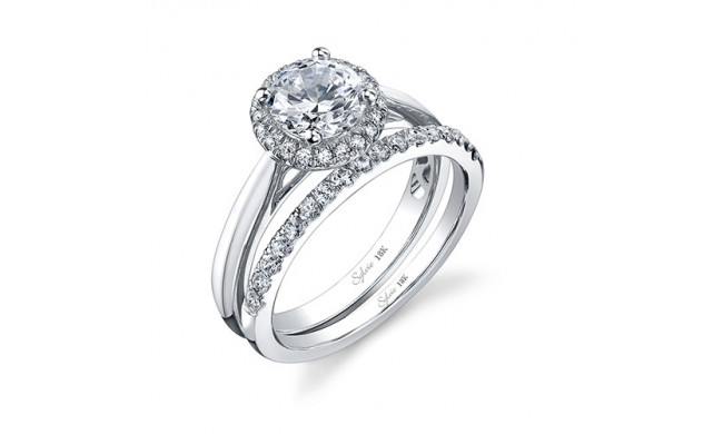 0.14tw Semi-Mount Engagement Ring With 1ct Round Head - sy729