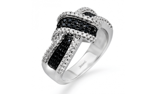 Simon G. Right Hand Ring 18k Gold (Black, White) 0.72 ct Diamond - MR1428-18KBW