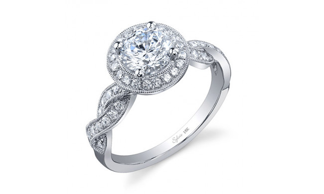 0.36tw Semi-Mount Engagement Ring With 1ct Round Head - sy897