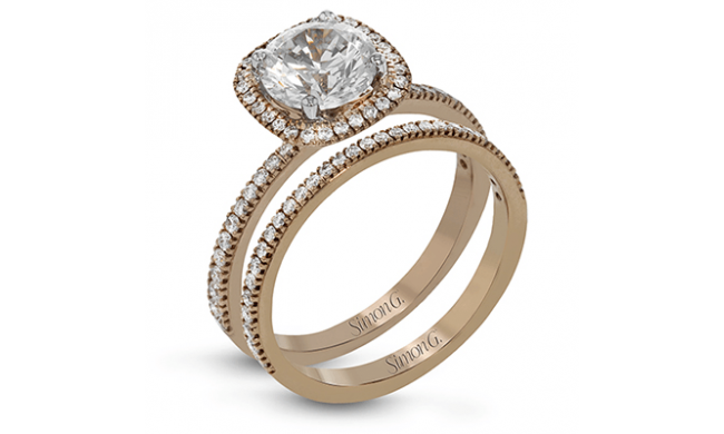 Simon G. Bridal Set 18k Rose Gold Round Cut Engagement Ring - MR1840-A-R-18KSET
