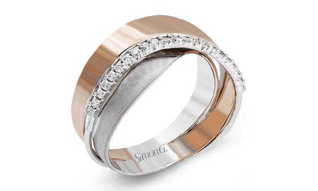 Simon G. Right Hand Ring 18k Gold (Rose, White) 0.16 ct Diamond - LP4344-18K