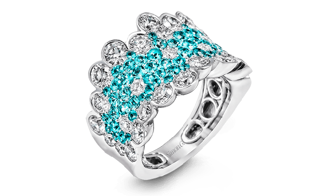 Simon G. Color Ring 18k Gold (White) 1.43 ct Paraiba Tourmaline 2.96 ct Diamond - LP2269-18K