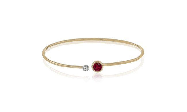 Simon G. Bangle 18k Gold (Rose, White) 0.73 ct Ruby 0.08 ct Diamond - LB2179-R-18K