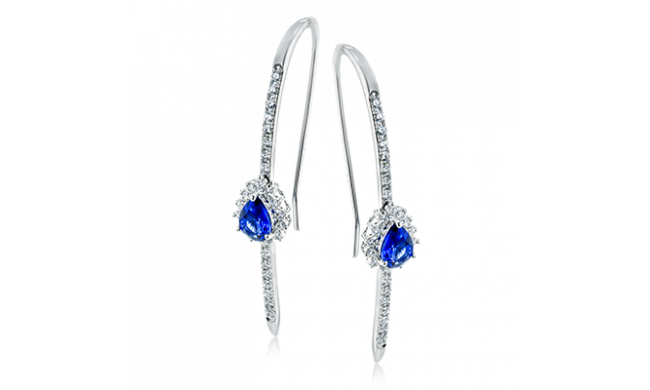 Simon G. Color Earring 18k Gold (White) 1.02 ct Sapphire 0.66 ct Diamond - LE4570-18K