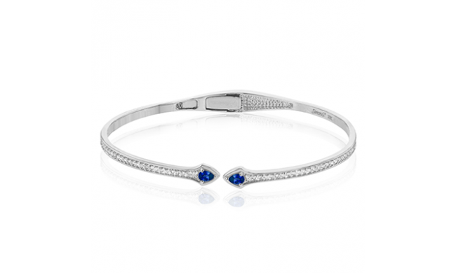 Simon G. Bangle 18k Gold (White) 0.46 ct Sapphire 0.43 ct Diamond - LB2274-18K