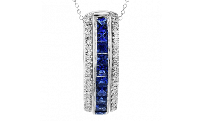 Simon G. Color Pendant 18k Gold (White) 1.1 ct Sapphire 0.3 ct Diamond - LP4677-18KW