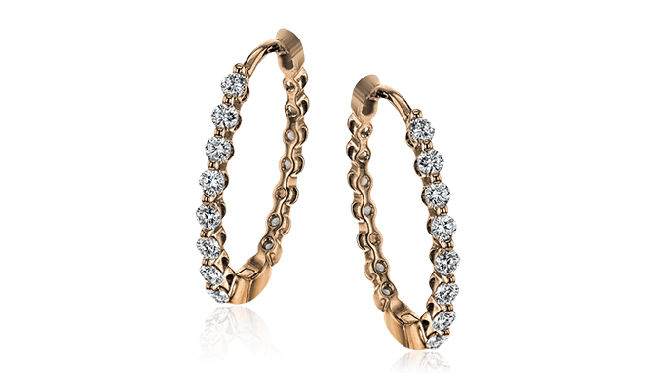 Simon G. Hoop Earring 18k Gold (Rose) 0.33 ct Diamond - LE4546-R-18K