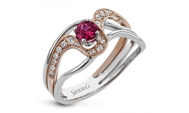 Simon G. Color Ring 18k Gold (Rose, White) 0.32 ct Ruby 0.17 ct Diamond - NR555-18K