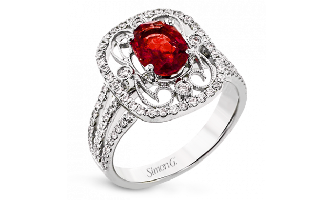 Simon G. Color Ring 18k Gold (White) 2.06 ct Rubellite 0.54 ct Diamond - TR610-18K