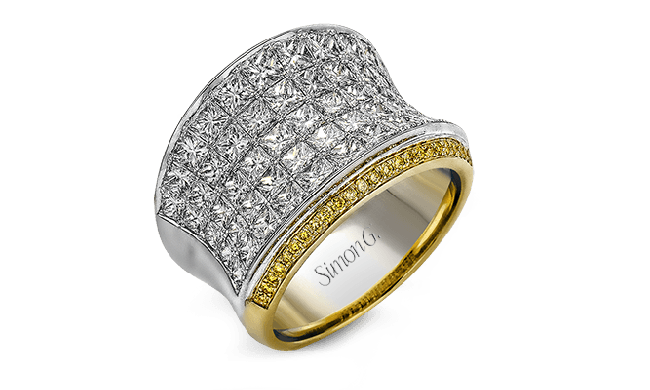 Simon G. Right Hand Ring Platinum (White, Yellow) 4.58 ct Diamond - MR1720-PT-18KWY