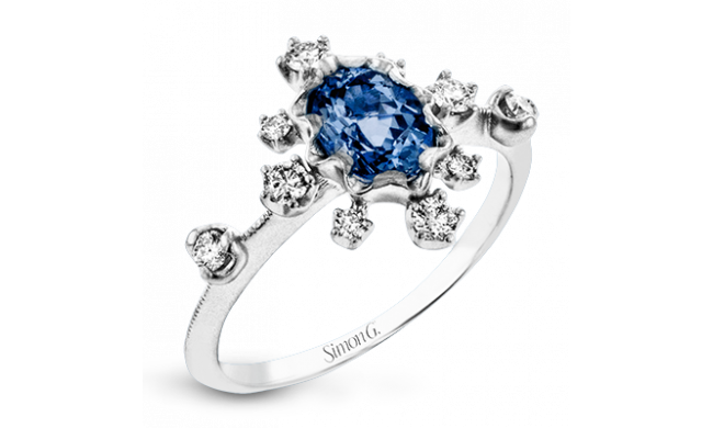 Simon G. Color Ring 18k Gold (White) 1.22 ct Sapphire 0.28 ct Diamond - LR2262-18K