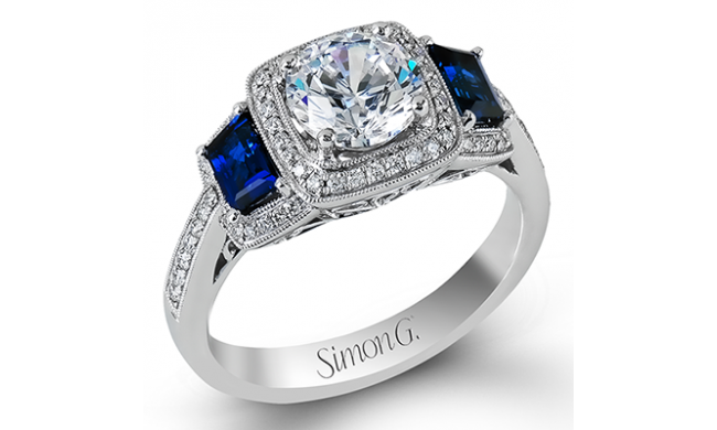 Simon G. 18k White Gold Round Cut Engagement Ring - MR2247-W-18KS