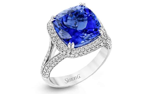 Simon G. Color Ring 18k Gold (White) 5.34 ct Sapphire 0.68 ct Diamond - MR2345-18K-S