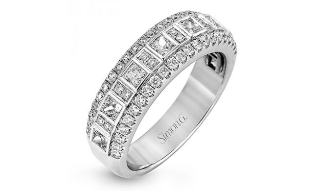 Simon G. 0.93 ctw Anniversary 18k White Gold Wedding Band - MR1594-W-18K