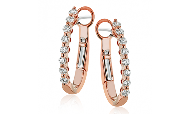 Simon G. Hoop Earring 18k Gold (Rose) 0.32 ct Diamond - LE4580-R-18K