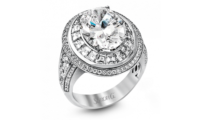 Simon G. Halo Platinum White Oval Cut Engagement Ring - MR2182-W-PLS