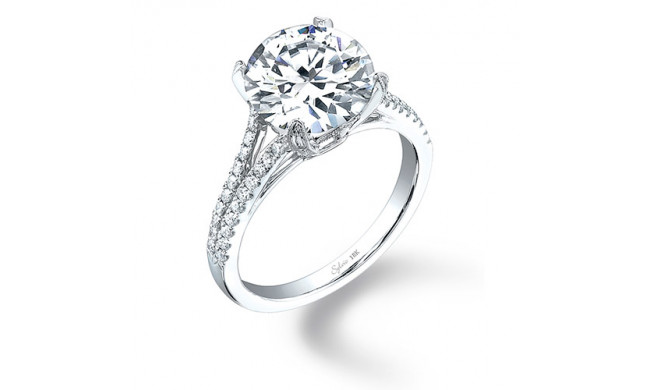 0.33tw Semi-Mount Engagement Ring With 1ct Round Head - sy098