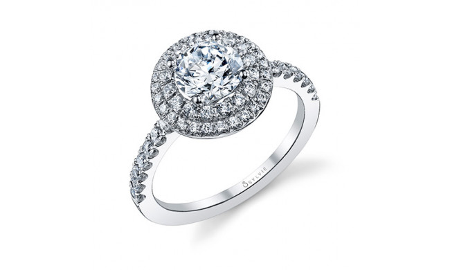 0.51tw Semi-Mount Engagement Ring With 1ct Round Head - s1086