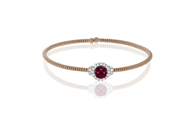 Simon G. Bangle 18k Gold (Rose, White) 0.4 ct Ruby 0.27 ct Diamond - MB1590-18K