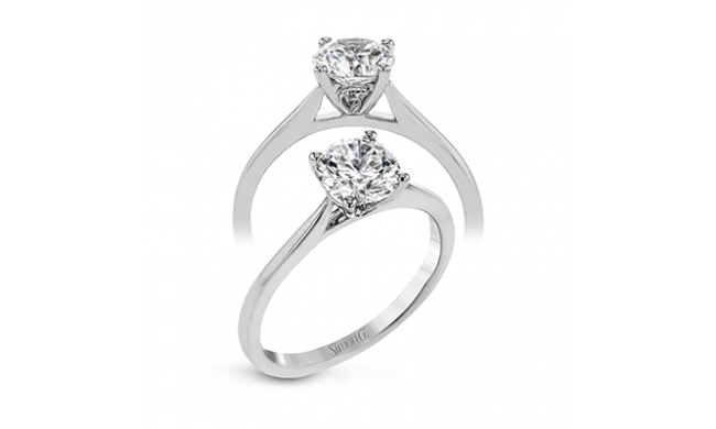 Simon G. Straight 18k White Gold Round Cut Engagement Ring - MR2954-W-18KS