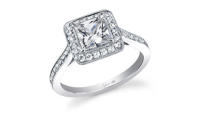 0.38tw Semi-Mount Engagement Ring With 1ct Princess Head - sy310 pr
