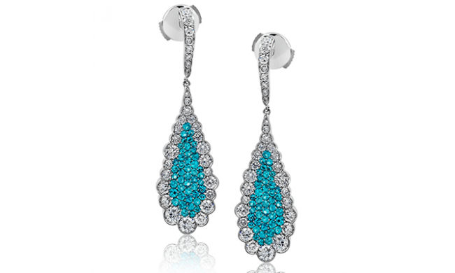 Simon G. Color Earring 18k Gold (White) 0.83 ct Paraiba Tourmaline 2.25 ct Diamond - LP4311-18K