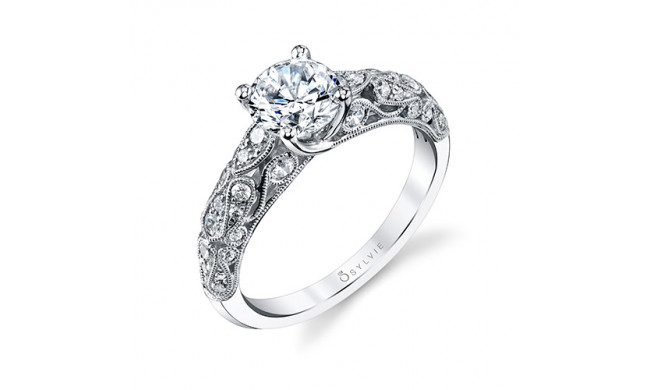 0.41tw Semi-Mount Engagement Ring With 1ct Round Head - s1239