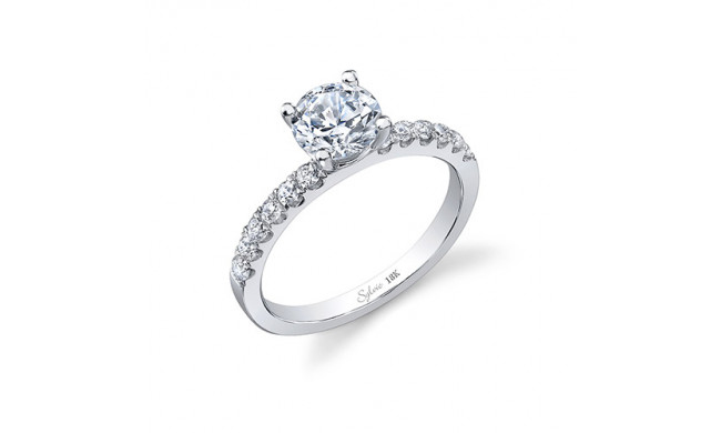 0.28tw Semi-Mount Engagement Ring With 1ct Rb Head - sy761