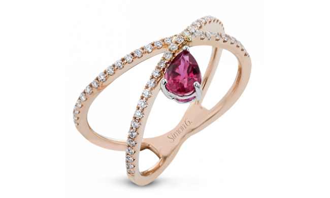 Simon G. Color Ring 18k Gold (Rose) 0.61 ct Ruby 0.22 ct Diamond - TR794-18K