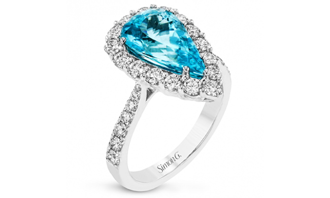 Simon G. Color Ring 18k Gold (White) 3.44 ct Paraiba Tourmaline 1.09 ct Diamond - LR2508-18K