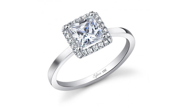 0.27tw Semi-Mount Engagement Ring With 1ct  Princess Head - sy293 pr