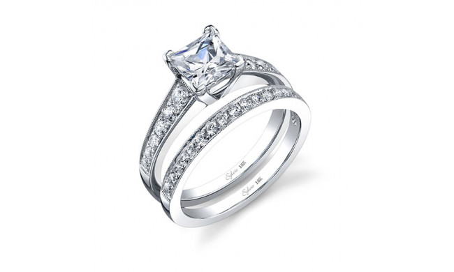 0.34tw Semi-Mount Engagement Ring With 1ct Princess Head - sy708 pr
