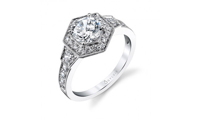 0.58tw Semi-Mount Engagement Ring With 1ct Round Head - s1235