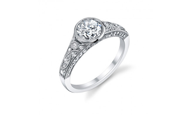 0.54tw Semi-Mount Engagement Ring With 1ct Round Head - s1132