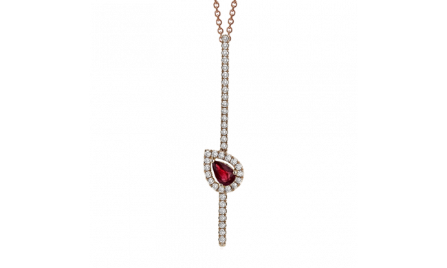 Simon G. Color Pendant 18k Gold (Rose) 0.27 ct Ruby 0.25 ct Diamond - LP4576-R-18K-S