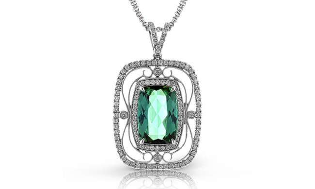 Simon G. Color Pendant 18k Gold (White) 5.67 ct Tourmaline 0.62 ct Diamond - TP226-18K-S