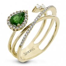 Simon G. Color Ring 18k Gold (Yellow) 0.42 ct Emerald 0.34 ct Diamond - LR2266-Y-18K