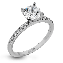 Simon G. 0.58 ctw Bridal Set Platinum White Round Cut Engagement Ring - MR1686-W-PLS