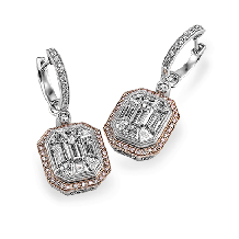 Simon G. Earring 18k Gold (Rose, White) 4.56 ct Diamond - ME2061-18KRW