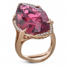 Simon G. Color Ring 18k Gold (White) 18.8 ct Rubellite 0.19 ct Diamond - LR2712-18K