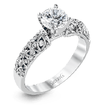 Simon G. 0.35 ctw Straight 18k White Gold Round Cut Engagement Ring - LP1582-D-W-18KS