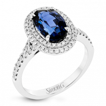 Simon G. Color Ring 18k Gold (White) 2.98 ct Sapphire 0.42 ct Diamond - MR2857-18K-S