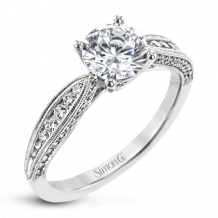 Simon G. 0.33 ctw Straight 18k White Gold Round Cut Engagement Ring - TR784-W-18KS