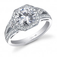 0.45tw Semi-Mount Engagement Ring With 2ct Round Head - sy442