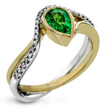 Simon G. Color Ring 18k Gold (White, Yellow) 0.59 ct Emerald 0.15 ct Diamond - MR3001-18K-S
