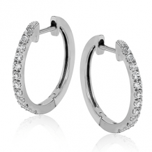 Simon G. Hoop Earring 18k Gold (White) 0.25 ct Diamond - ER359-18K