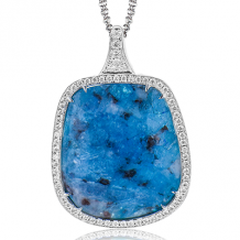 Simon G. Color Pendant 18k Gold (White) 12.1 ct Opal 0.46 ct Diamond - TP339-18K