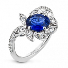 Simon G. Color Ring 18k Gold (White) 1.37 ct Sapphire 0.35 ct Diamond - MR3063-18K