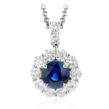 Simon G. Color Pendant 18k Gold (White) 1.14 ct Sapphire 0.73 ct Diamond - MP2047-18K-S