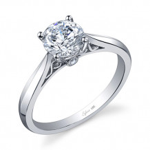 0.03tw Semi-Mount Engagement Ring With 1ct Round Head - sy904